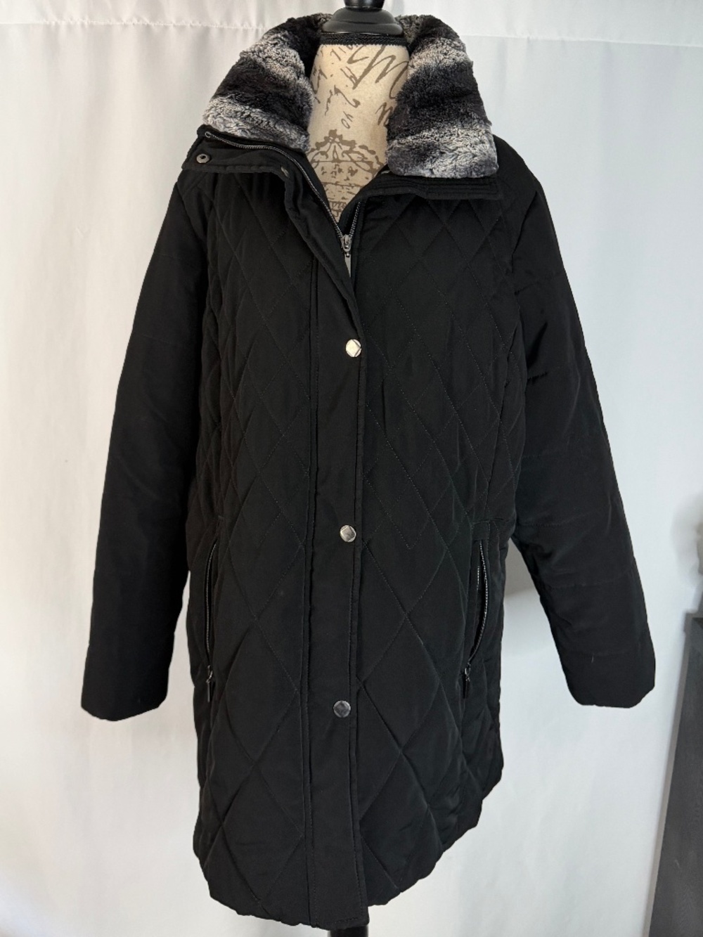 Black Quilted Jacket by Croft & Barrow, 2X